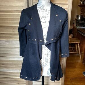 Chelsea& Theodore black unique with rivets sweater GUC size small